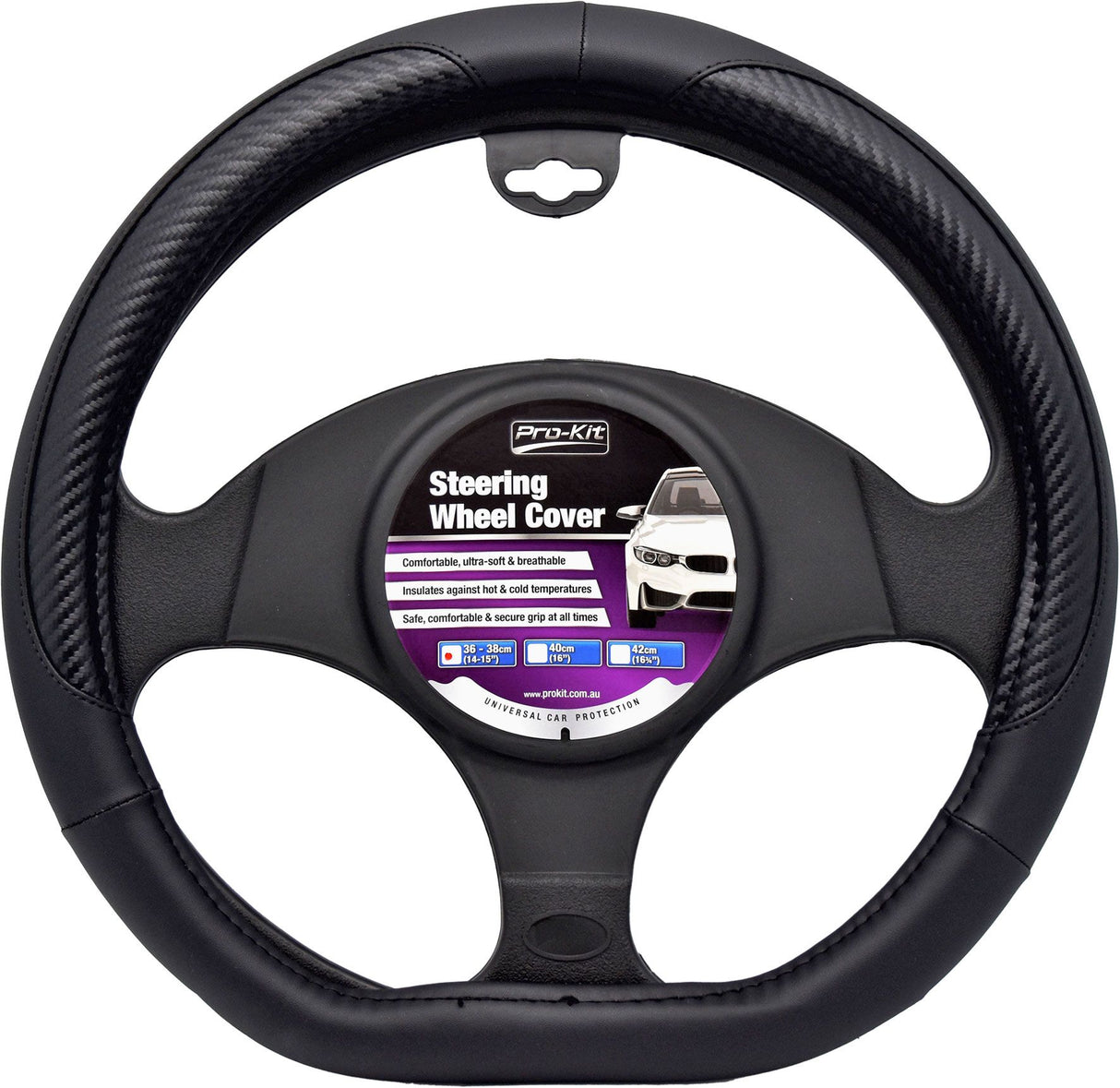 38cm D-Shaped Flat Base Steering Wheel Cover - PC Procovers | Universal Auto Spares