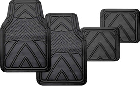 4 Pieces Black Carpet & Rubber Mat Set with Velcro Positioning Tabs - PC Procovers