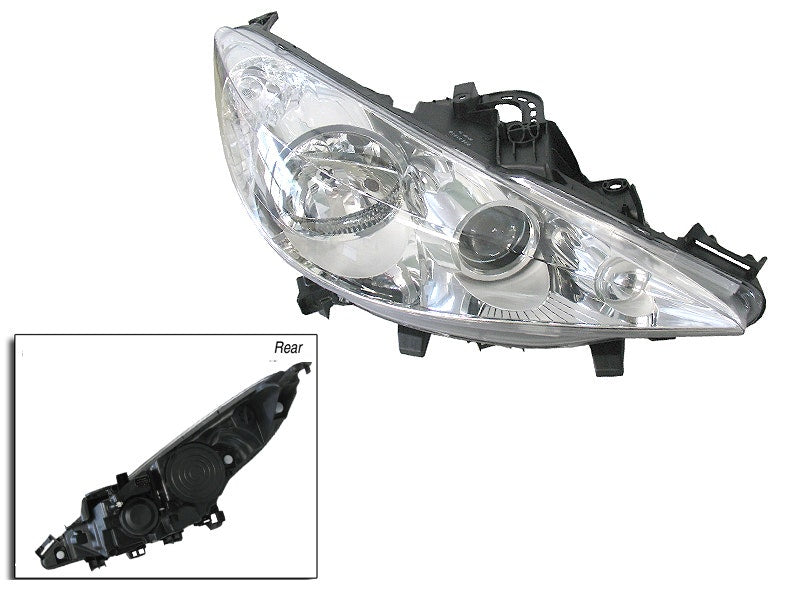 Headlight (RHS) Projector Halogen with Fog Lamp Peugeot 207 A7 2007 - 2009 PG27-HEL-02R - Sterling