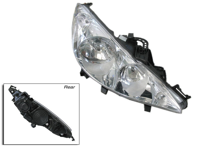 Headlight (RHS, Halogen Type, H1/H7) Peugeot 207 A7 2007 - 2009 PG27-HEL-03R - Sterling