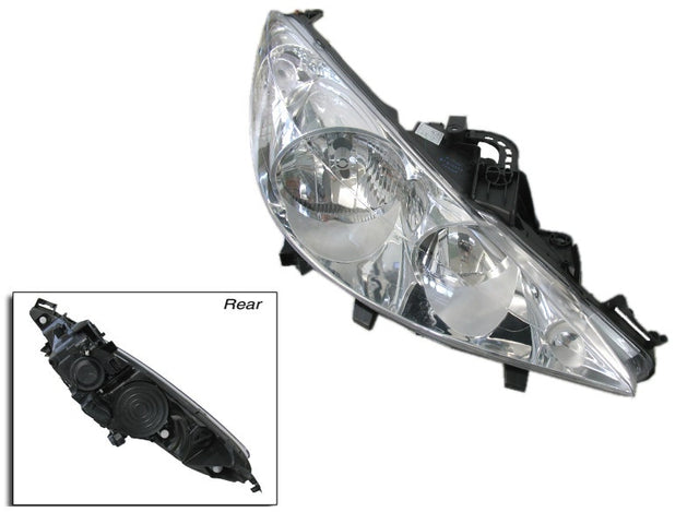 Headlight (RHS, Halogen Type, H1/H7) Peugeot 207 A7 2007 - 2009 PG27-HEL-03R - Sterling