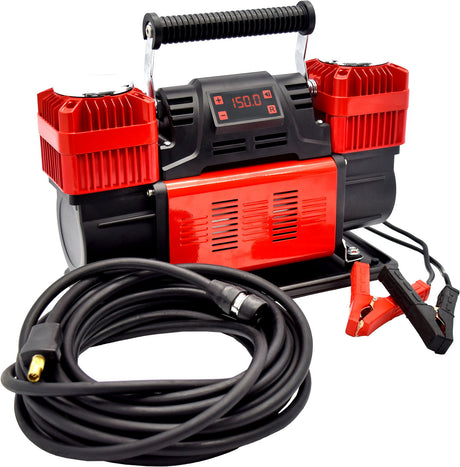 Heavy-Duty 12V Air Compressor Twin Cylinder, 150PSI Max, 300LPM Output - ProTyre | Universal Auto Spares