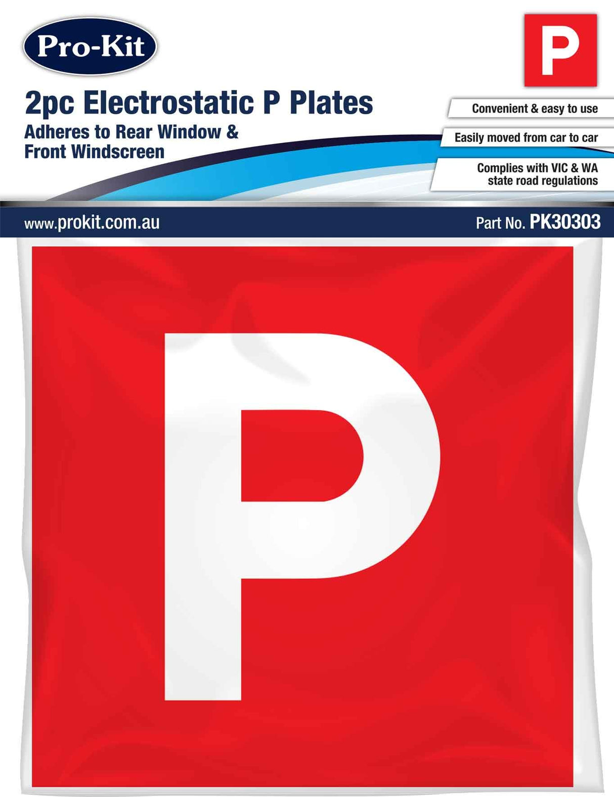 2 Piece Electrostatic Red Background P Plates - Pro-Kit