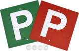 2 Pieces Double Sided Green Background P & Red Background P Plates - Pro-Kit