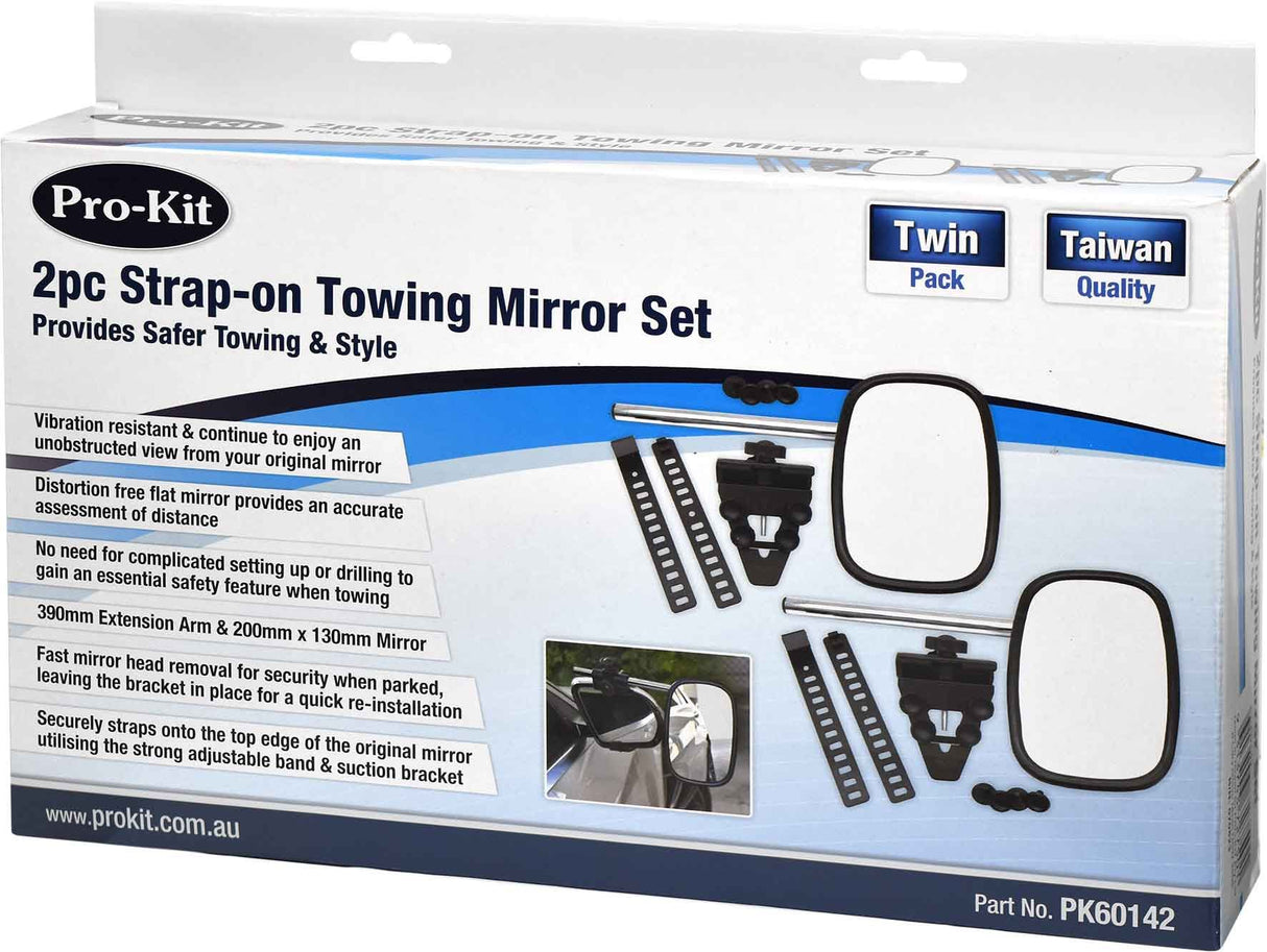 2 Piece Strap-on Towing Mirror Set - Pro-Kit