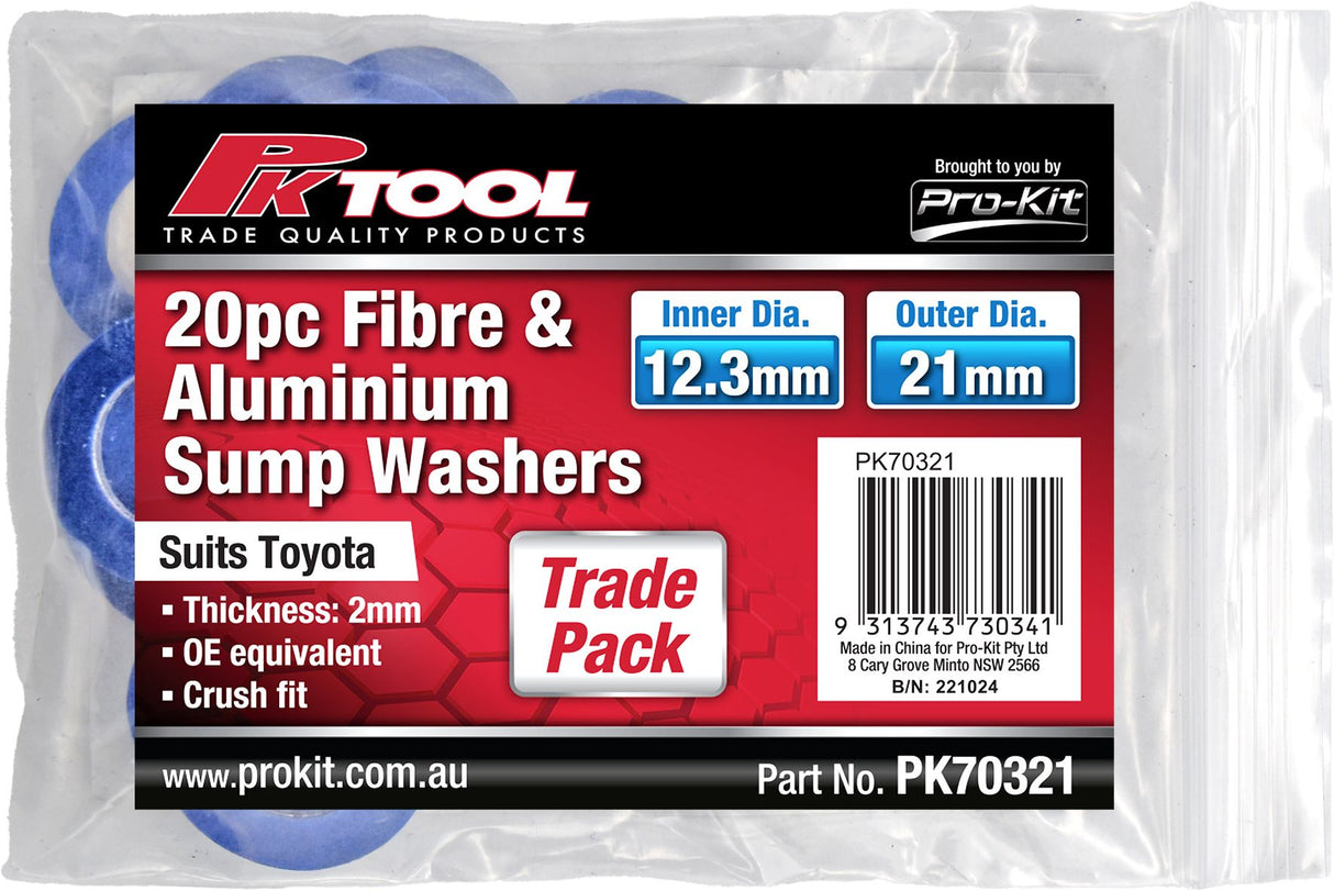 20 Piece Fibre & Aluminium Sump Washers - PKTool