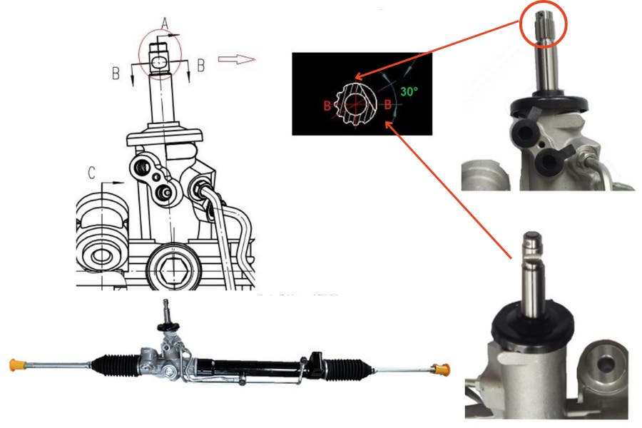 Power Steering Rack (Type 2, 6 Cylinder) Ford Falcon FG Series 1 2008 - 2011 PSR-FDFC-011 - Sterling