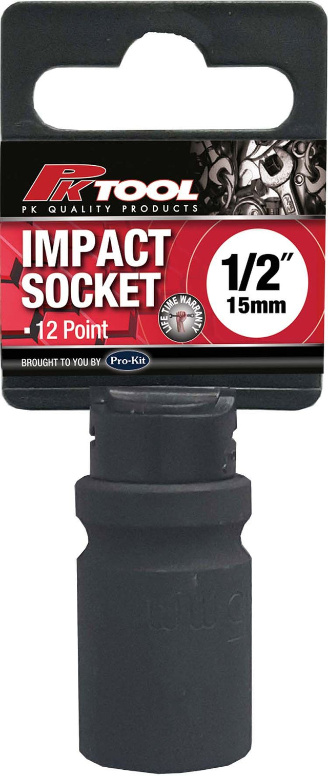 15mm 1/2” Drive 12PT Metric CR-V Impact Socket - PKTool | Universal Auto Spares