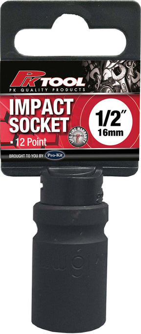 16mm 1/2” Drive 12PT Metric CR-V Impact Socket - PKTool
