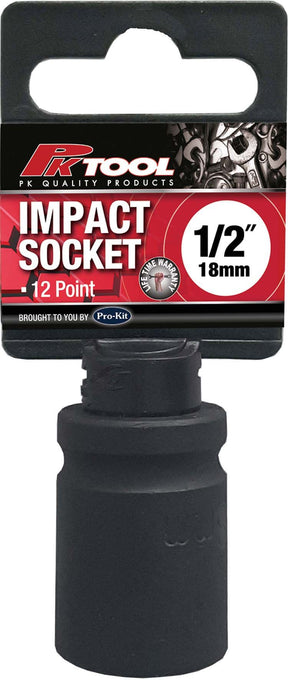 18mm 1/2” Drive 12PT Metric CR-V Impact Socket - PKTool