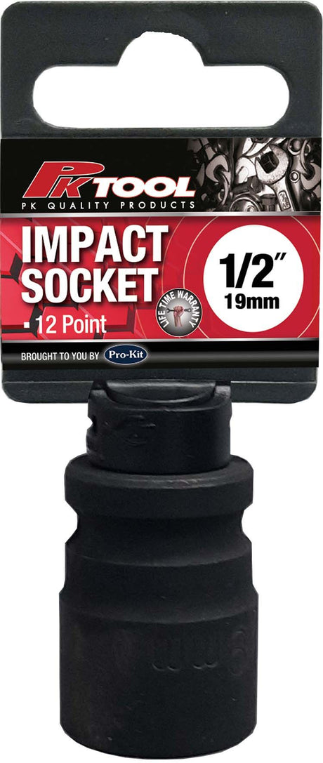 19mm 1/2” Drive 12PT Metric CR-V Impact Socket - PKTool | Universal Auto Spares