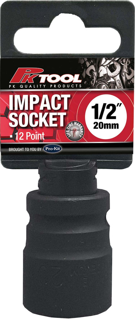 20mm 1/2” Drive 12PT Metric CR-V Impact Socket - PKTool | Universal Auto Spares