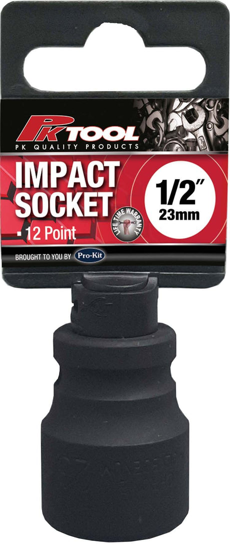23mm 1/2” Drive 12PT Metric CR-V Impact Socket - PKTool | Universal Auto Spares