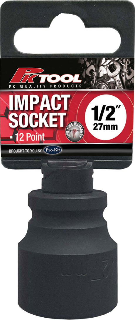 27mm 1/2” Drive 12PT Metric CR-V Impact Socket - PKTool | Universal Auto Spares