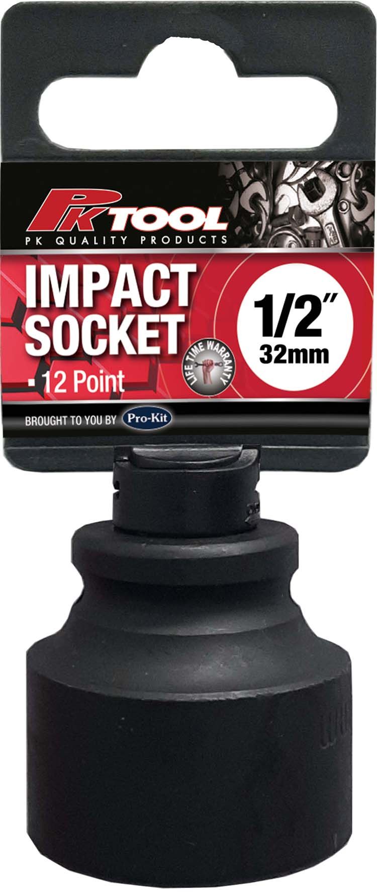 32mm 1/2” Drive 12PT Metric CR-V Impact Socket - PKTool