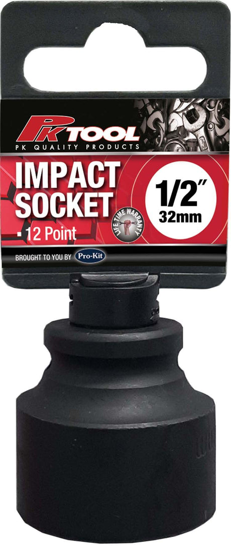 32mm 1/2” Drive 12PT Metric CR-V Impact Socket - PKTool | Universal Auto Spares