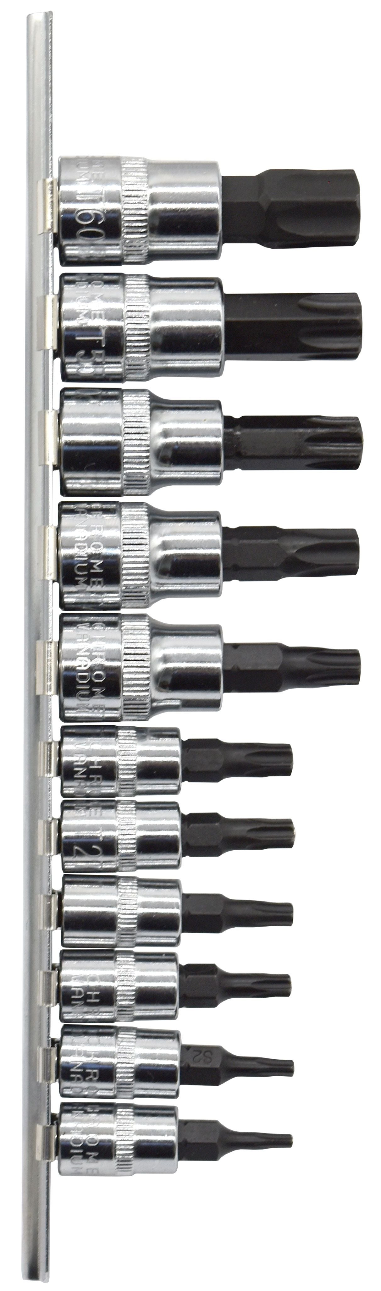 11 Piece 1/4” & 3/8” Dr Star Bit Socket Set - PKTool