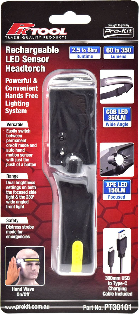 Twin LED Sensor Headlamp Torch & Worklight - PKTool | Universal Auto Spares