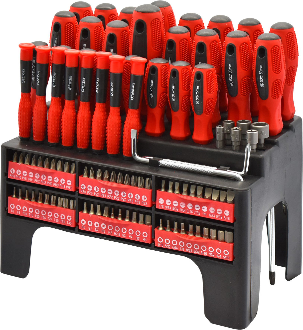 100pc Screwdriver Set with Handy Storage Rack - Pro-Kit