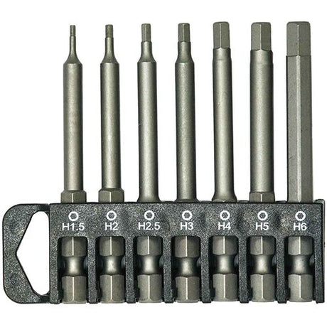 7 Piece 1/4” Hex 70mm Metric Power Bit Hex Bits Set - PKTool | Universal Auto Spares