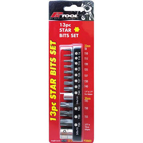 13 Piece 1/4” & 10mm Hex S2 Steel Bits Star Set - PKTool