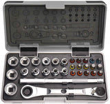 30 Piece Low Profile Double Ended Ratchet, Sockets & Bits Set - PKTool