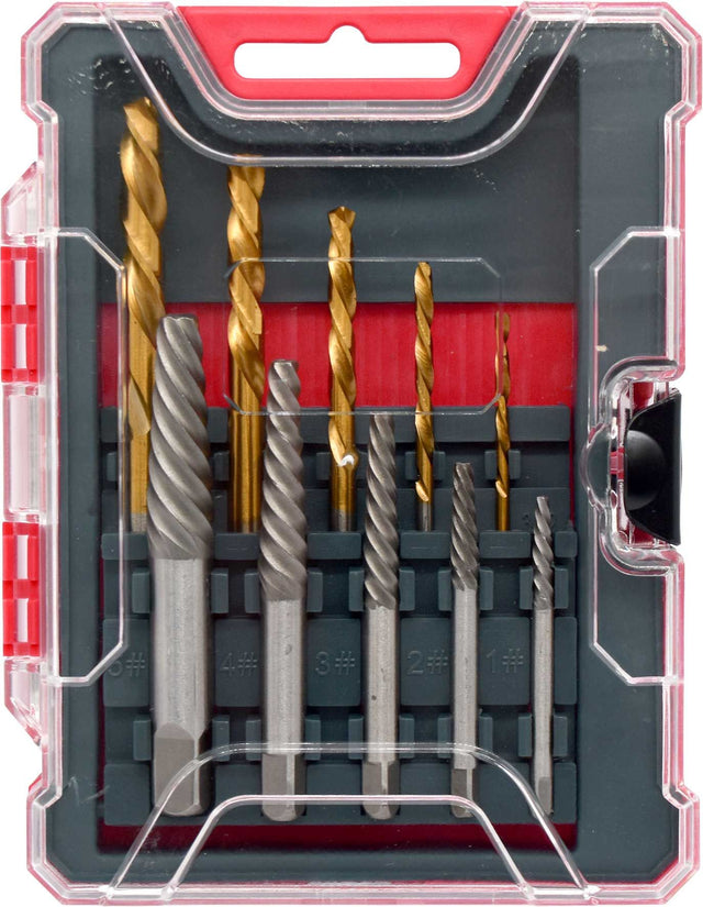 10 Pieces Screw Extractor & Left-hand Drill Bit Set - PKTool | Universal Auto Spares