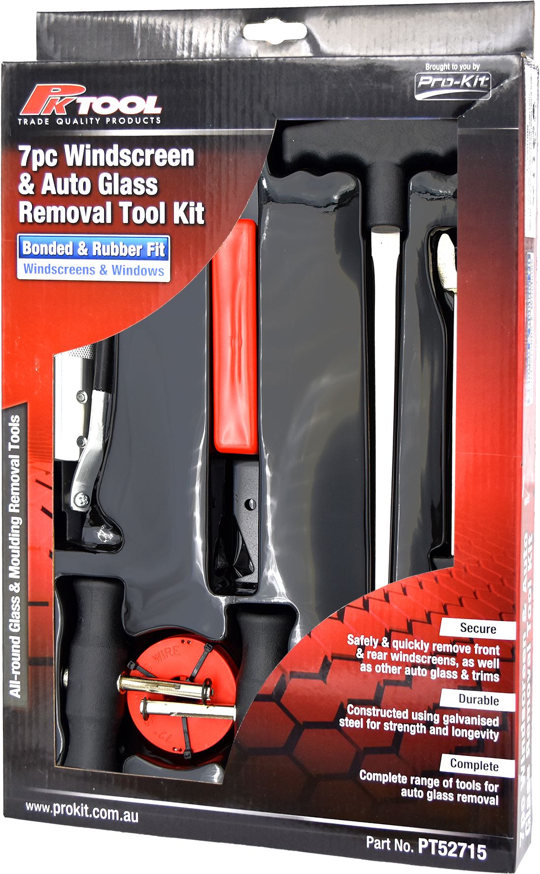 7 Piece Windscreen & Auto Glass Removal Tool Kit - PKTool