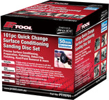 101 Pieces Quick Change Surface Conditioning Sanding Disc Set - PKTool