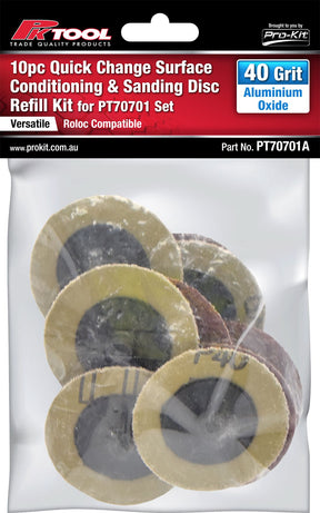 10 Piece 40 Grit Aluminium Oxide Sanding Discs - PKTool | Universal Auto Spares