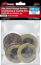 10pc 240 Grit Aluminium Oxide Quick Change Surface Conditioning Sanding Discs - PKTool | Universal Auto Spares
