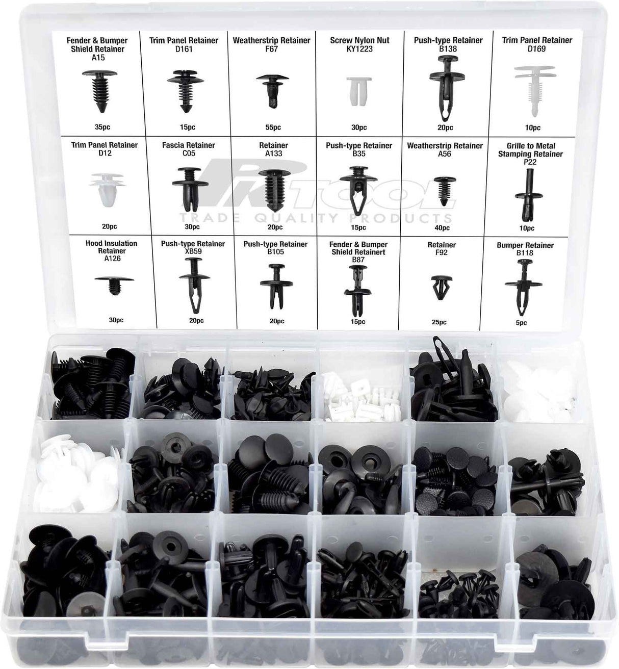 447 Pieces Auto Body Trim Fastener Rivet Clip & Tool Set - PKTool