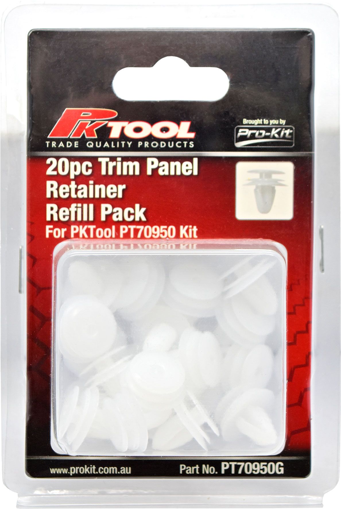 20pc Trim Clips Refill Pack Trim Panel Retainer (D12) - PKTool | Universal Auto Spares