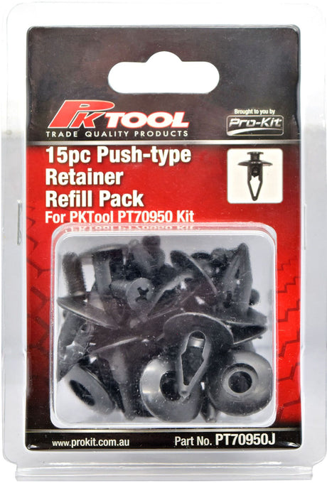 15pc Trim Clips Refill Pack Push-Type Retainer (B35) - PKTool | Universal Auto Spares