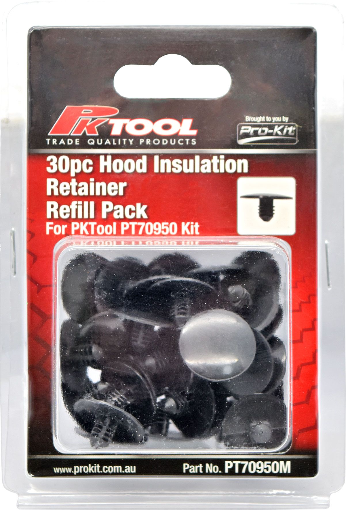 30pc Trim Clips Refill Pack Bonnet Insulation Retainer (A126) - PKTool | Universal Auto Spares