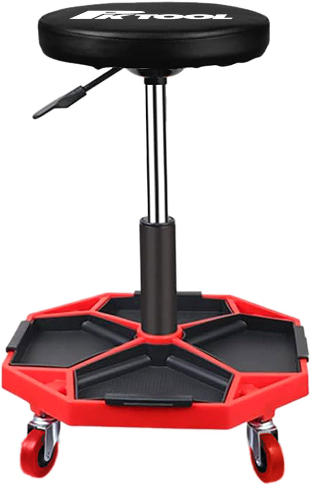 Height Adjustable Mechanics Seat with Pneumatic Lift & Tool Trays - PKTool | Universal Auto Spares