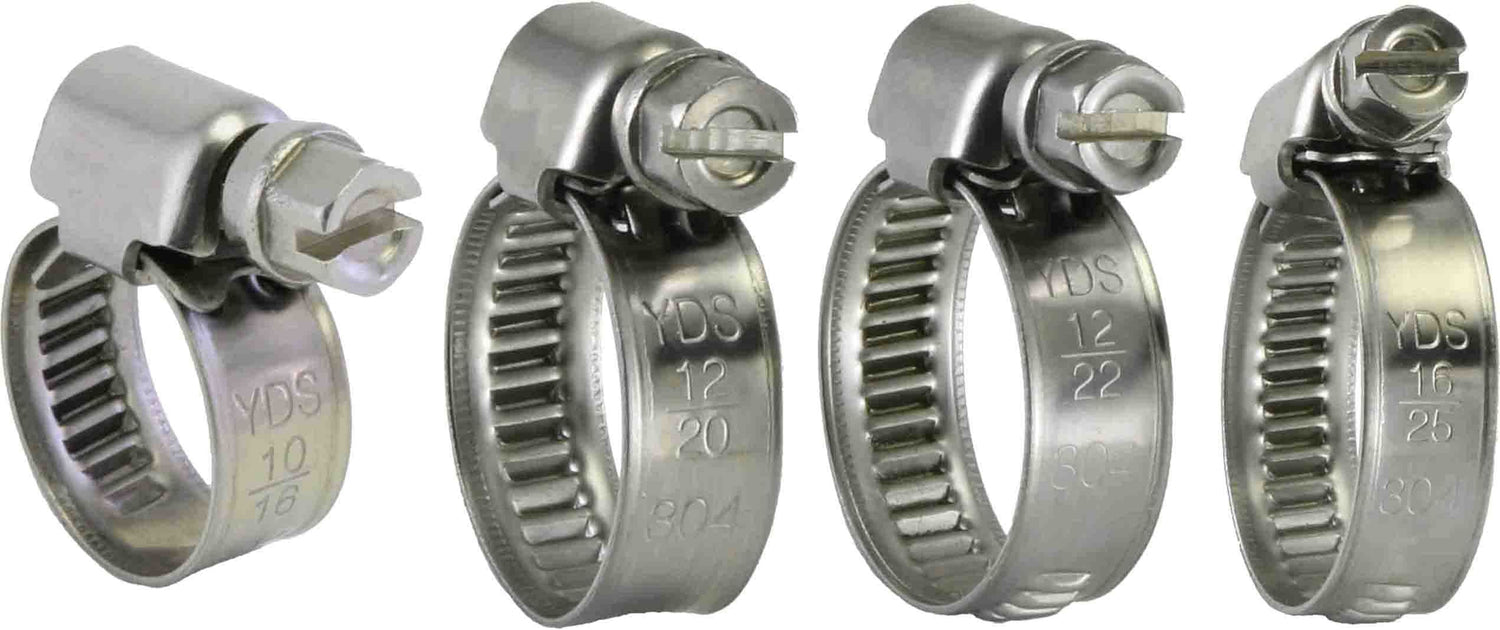9mm Wide Stainless Steel Worm Drive 16-25mm Hose Clamp 10 Pieces - PKTool