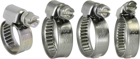 9mm Wide Stainless Steel Worm Drive 12-22mm Hose Clamp 10 Pieces - PKTool