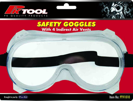 Safety Goggles With 4 Indirect Air Vents - PKTool | Universal Auto Spares