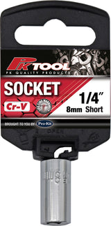 8mm 6PT 1/4” DR Metric Regular CR-V Socket - PKTool