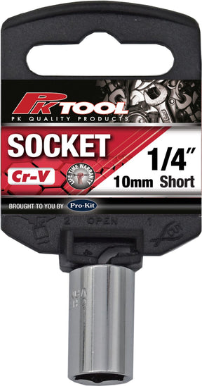 10mm 6PT 1/4” DR Metric Regular CR-V Socket - PKTool