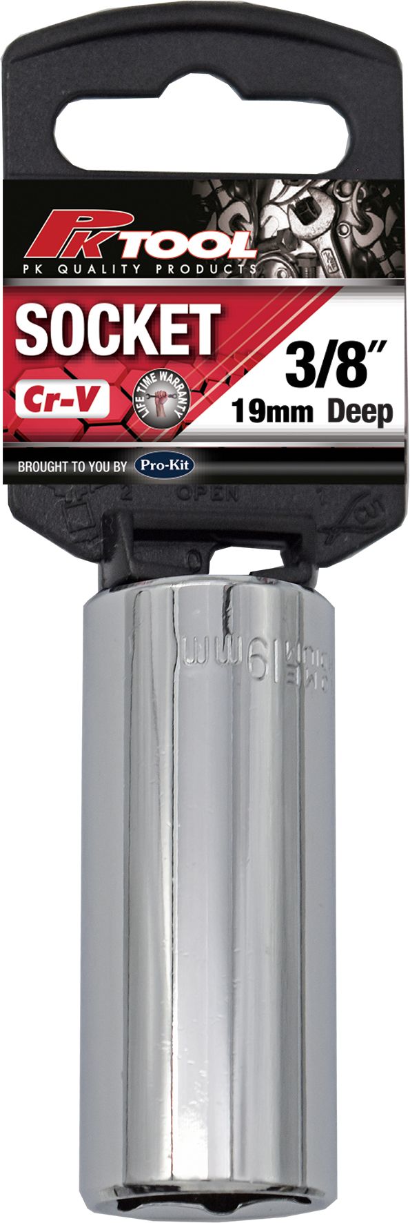 3/8" DR 19mm Deep Socket 6PT CR-V - PKTool