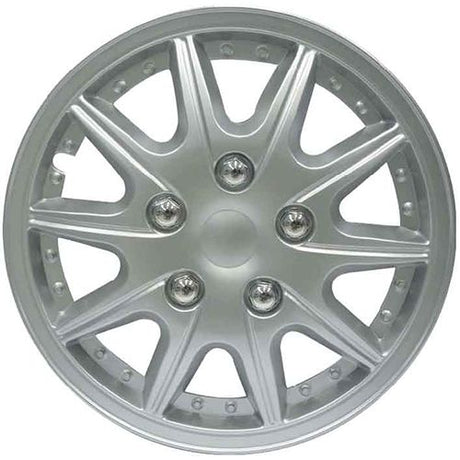 4 Piece Silver Wheel Cover Set 12″, 13″, 14″, 15″, 16″ - PC Procovers | Universal Auto Spares