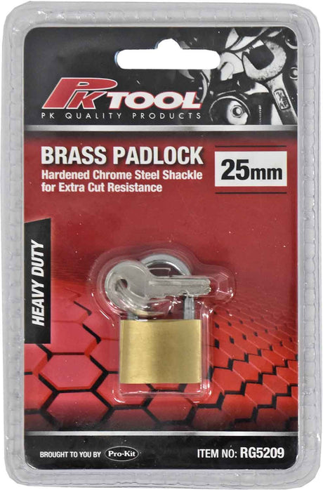 25mm Brass Padlock Corrosion Resistant - PKTool | Universal Auto Spares