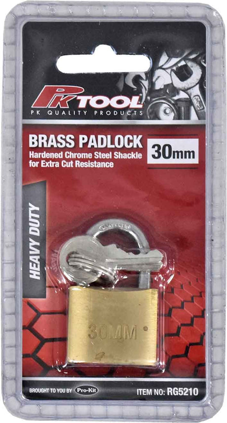 30mm Brass Padlock Corrosion Resistant - PKTool | Universal Auto Spares