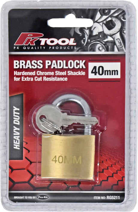 40mm Brass Padlock Corrosion Resistant - PKTool | Universal Auto Spares