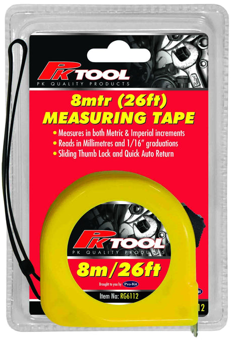 8 Meter Measuring Tape - PKTool | Universal Auto Spares