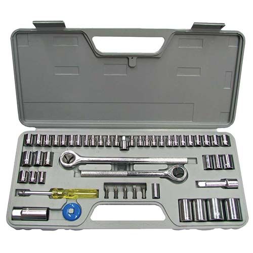 52 Pieces 1/2”, 3/8” & 1/4” Metric & SAE Socket Set - PKTool | Universal Auto Spares