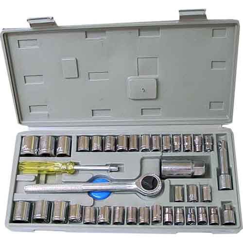 40 Piece 1/4” & 3/8” Drive Metric & SAE Socket Set - PKTool | Universal Auto Spares