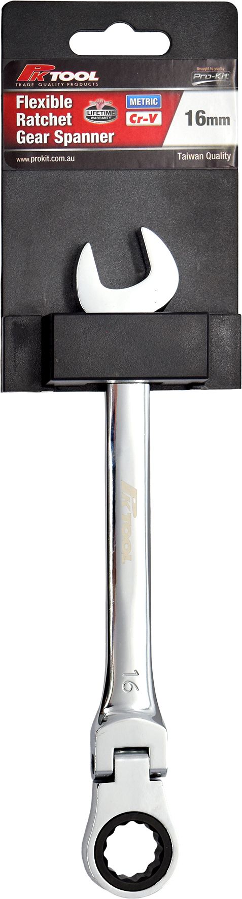16mm Flexible Ratchet Gear Spanner – High Quality Metric Cr-V Ring Spanner – PKTool | Universal Auto Spares